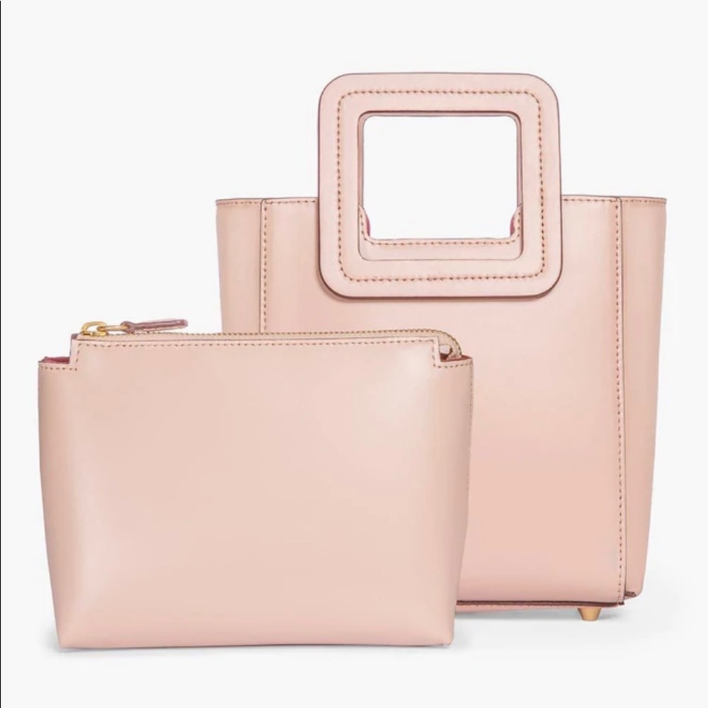 STAUD Mini Shirley Leather Bag in Blush